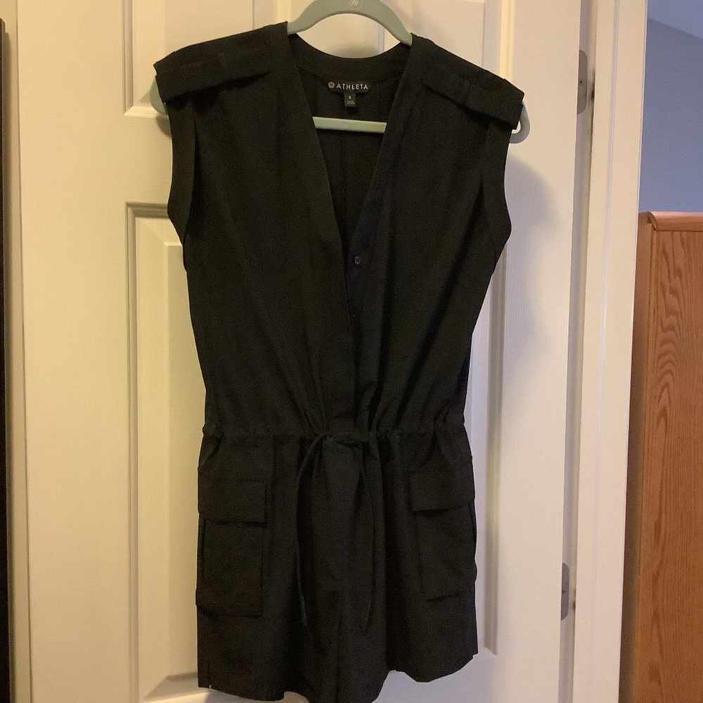 Athleta Sutton Romper,  Black,  Size 0, feather weight stretch